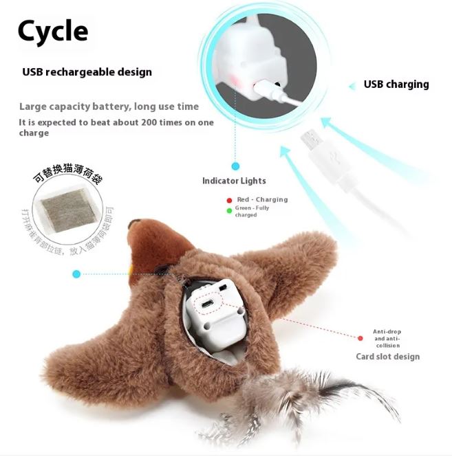 Kitzuno Interactive Flapping Bird Cat Toy - product image 3