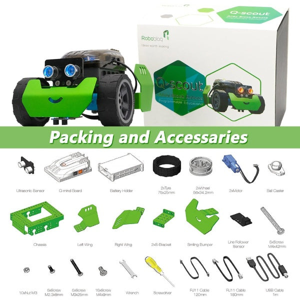 Robot Kit with Line Following and Ultrasonic Sensor